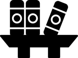 Wooden Library Bookshelf Glyph vector