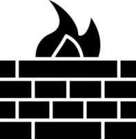 Enabled Personal Network Firewall Glyph vector