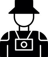 Visiting Tourist in Subway Glyph vector