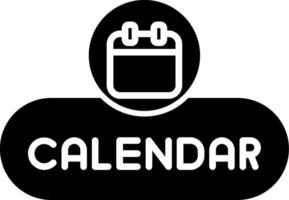 Open Calendar Button Glyph vector