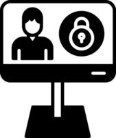 Encrypted Password Manager App Glyph vector