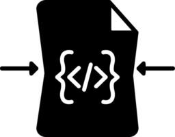 Minified Code Block Icon Glyph vector