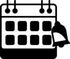 Smart Calendar Meeting Reminder Glyph vector