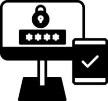 Two Factor Login Verification Glyph vector