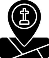 Local Cemetery Map Location Glyph vector