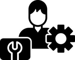Technical IT Support Chat Glyph vector
