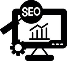 Optimized Website SEO Strategy Glyph vector