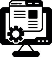 Automated Blog Content Management Glyph vector