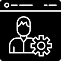 CRM Based Client Management System Glyph vector
