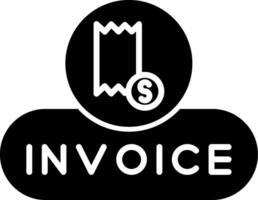 View Invoice Button Glyph vector