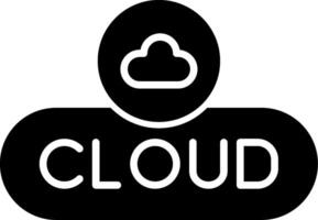 Open Cloud Button Glyph vector