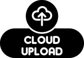 Cloud Upload Icon Button Glyph vector