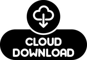 Cloud Download Icon Button Glyph vector