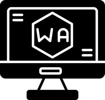 WebAssembly Script Icon Glyph vector