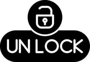 Unlock Access Button Glyph vector