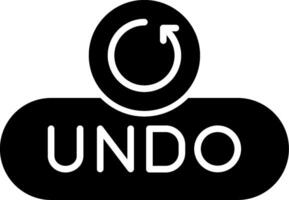 Undo Action Button Glyph vector