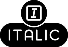 Italicize Text Button Glyph vector