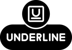 Underline Text Button Glyph vector