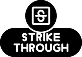 Strikethrough Text Button Glyph vector