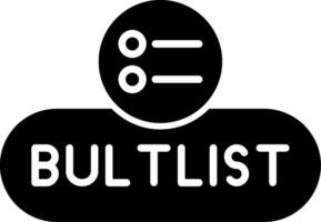 Bullet List Toggle Button Glyph vector