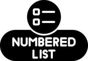 Numbered List Toggle Button Glyph vector