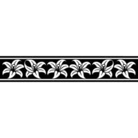 Elegant Lily Flower Border, Black and White Pattern on Gradient Background. vector