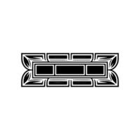 Geometric Ornamental Element in Black White. vector