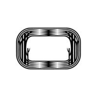 Minimalist Forest Frame Geometric Black and White. vector
