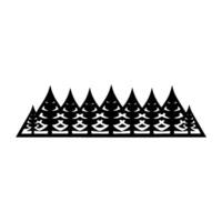 Minimalist Forest Silhouette Black Pine Trees on Gradient Background. vector