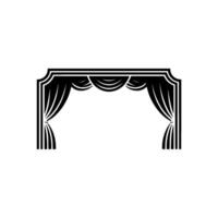 Theater Curtain Minimalist Black White. vector