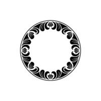 Elegant Floral Circular Frame, Decorative. vector