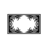 Elegant Black White Ornamental Frame for Invitations, Posters, or Logos. vector