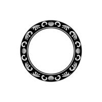 Circular Decorative Frame with Seashells and Scrollwork. vector