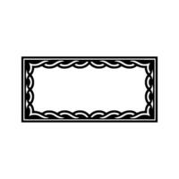 Elegant Black Frame Border with Ornamental Wavy on White Background. vector