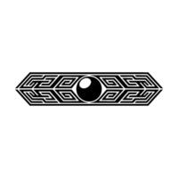 Geometric Black and White Eye , Abstract Element. vector