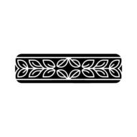 Elegant Black and White Leaf Border Element. vector