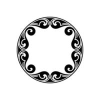 Elegant Decorative Black White Circular Frame Element for. vector