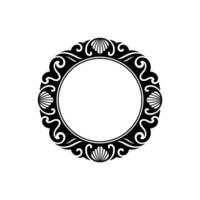Elegant Black Frame with Seashell Motif - Decorative Element. vector