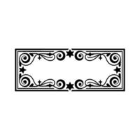 Elegant Black White Ornamental Frame, Art, Blank Space. vector