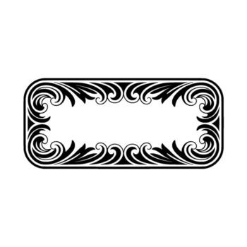 Elegant Black and White Scrollwork Frame, Decorative Border Element. vector