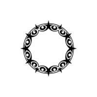 Abstract Black White Circular Ornament. vector