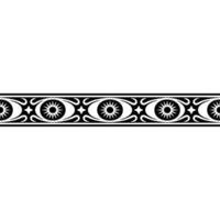 Geometric Eye Pattern Border on White Background, Ornamental. vector