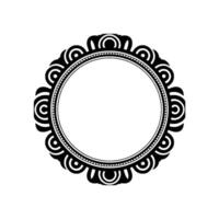 Ornamental Circle Frame Black and White, Decorative. vector