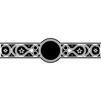 Elegant Art Deco Element with Stars and Circles, Black and Silver. vector