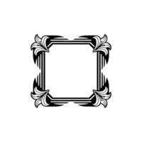 Elegant Art Deco Frame with Floral Accents. vector