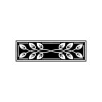 Decorative Black White Leaf Ornament on Gradient Background. vector