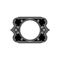 Ornate Circular Frame with Floral Details, Retro , Blank Space. vector
