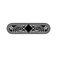 Minimalist Ornamental Border with Floral and Geometric Elements. vector
