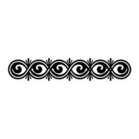 Elegant Black Swirl Border on White, Decorative. vector