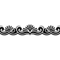 Decorative Black Floral Border Element on Gradient Background. vector